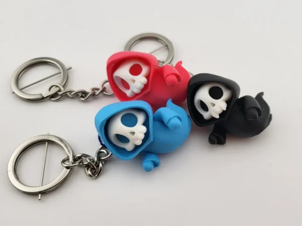 Colorful Ghost Skull Keychain